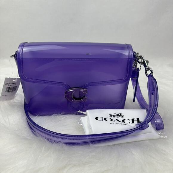 Coach Jelly Tabby Bag Crossbody + Wrist Strap In Bright Grape CH748 + Dust Bag - Picture 1 of 8